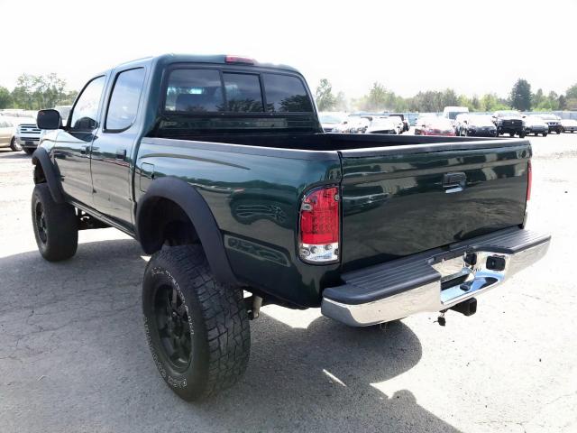 5TEHN72N22Z091068 - 2002 TOYOTA TACOMA DOU GREEN photo 3