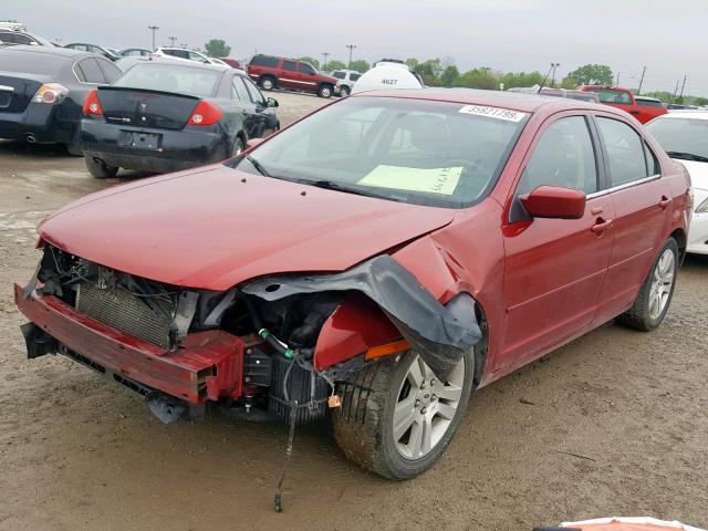 3FAHP08129R212056 - 2009 FORD FUSION SEL RED photo 2