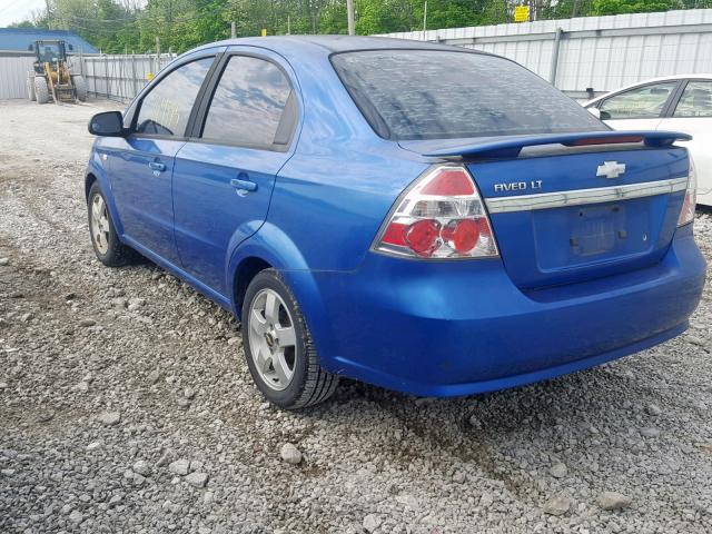 KL1TG56667B136639 - 2007 CHEVROLET AVEO LT BLUE photo 3