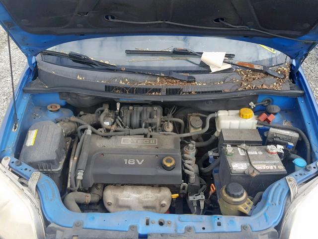 KL1TG56667B136639 - 2007 CHEVROLET AVEO LT BLUE photo 7