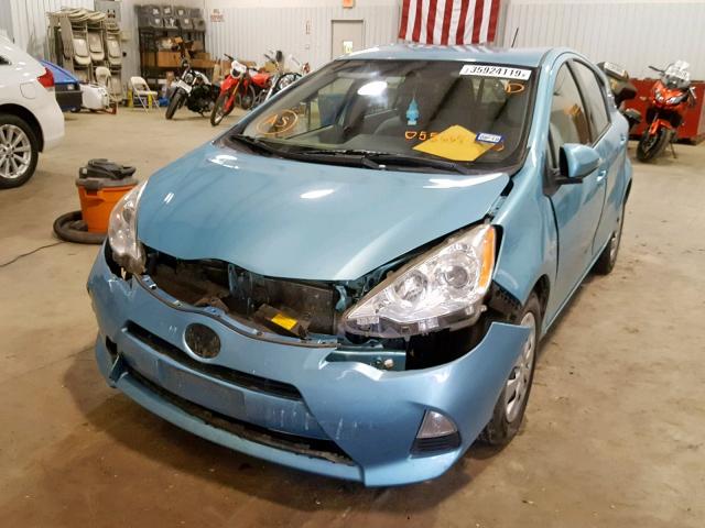 JTDKDTB37D1055664 - 2013 TOYOTA PRIUS C BLUE photo 2