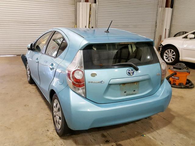 JTDKDTB37D1055664 - 2013 TOYOTA PRIUS C BLUE photo 3