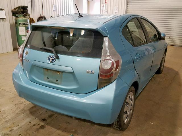 JTDKDTB37D1055664 - 2013 TOYOTA PRIUS C BLUE photo 4