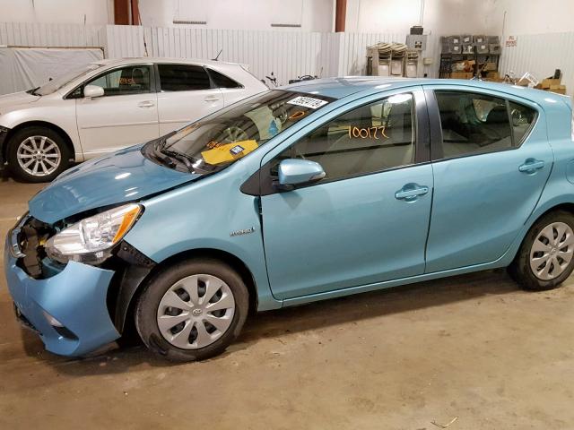 JTDKDTB37D1055664 - 2013 TOYOTA PRIUS C BLUE photo 9