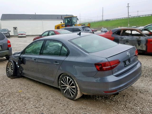 3VWD17AJ6GM259370 - 2016 VOLKSWAGEN JETTA SPOR GRAY photo 3