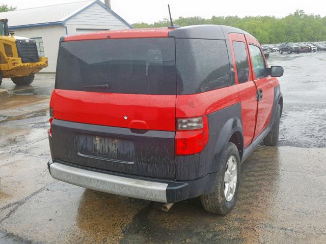 5J6YH28635L022042 - 2005 HONDA ELEMENT EX RED photo 4