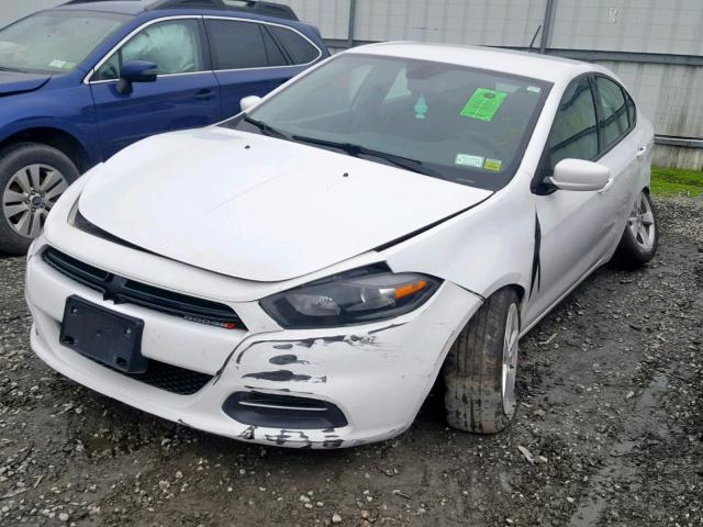 1C3CDFBB5FD181007 - 2015 DODGE DART SXT WHITE photo 2