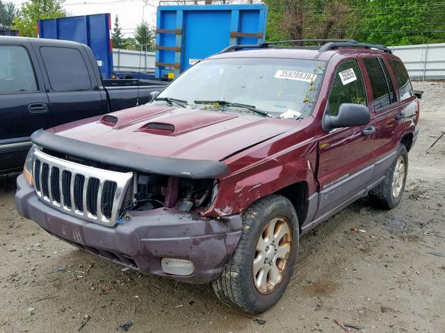 1J4GW48S01C525922 - 2001 JEEP GRAND CHER RED photo 2