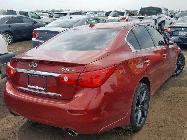 JN1BV7AP4FM336723 - 2015 INFINITI Q50 BASE RED photo 4