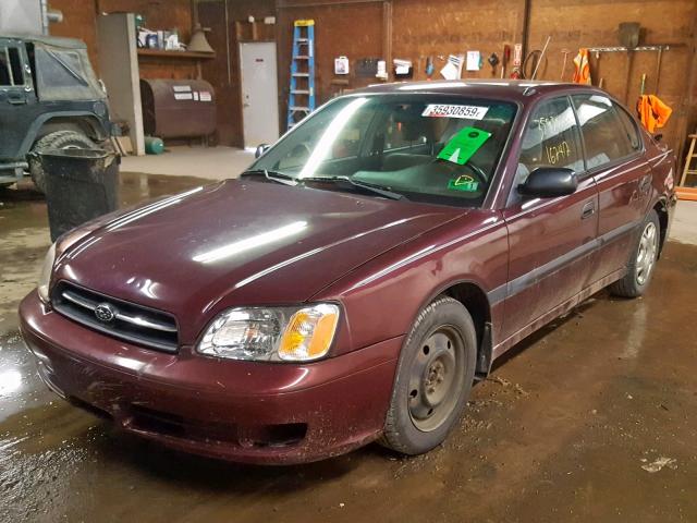 4S3BE635017210806 - 2001 SUBARU LEGACY L BURGUNDY photo 2