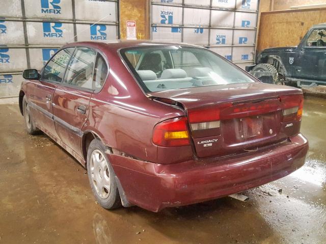 4S3BE635017210806 - 2001 SUBARU LEGACY L BURGUNDY photo 3