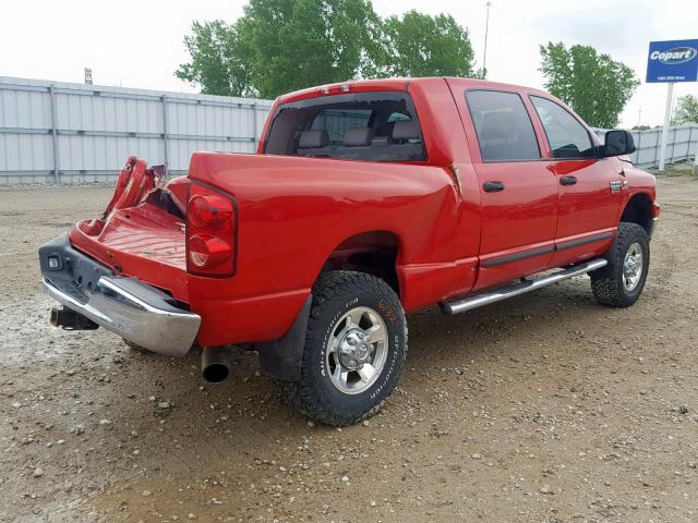 3D7KS29A48G177139 - 2008 DODGE RAM 2500 RED photo 4