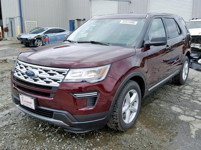 1FM5K7D85KGB34193 - 2019 FORD EXPLORER X BURGUNDY photo 2