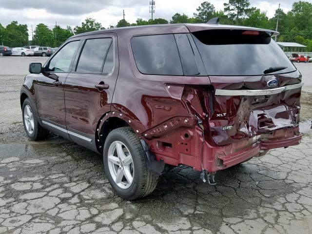 1FM5K7D85KGB34193 - 2019 FORD EXPLORER X BURGUNDY photo 3