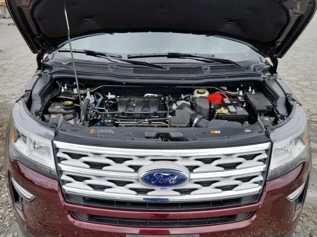 1FM5K7D85KGB34193 - 2019 FORD EXPLORER X BURGUNDY photo 7