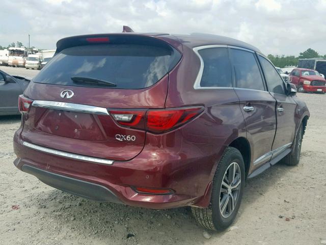 5N1DL0MNXKC518466 - 2019 INFINITI QX60 LUXE MAROON photo 4