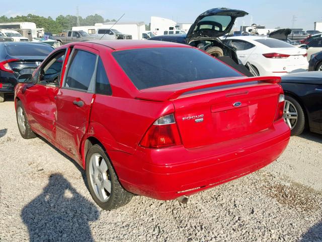 1FAFP34N07W323443 - 2007 FORD FOCUS ZX4 RED photo 3