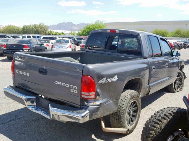 1D7HG48N14S645617 - 2004 DODGE DAKOTA QUA BLACK photo 4