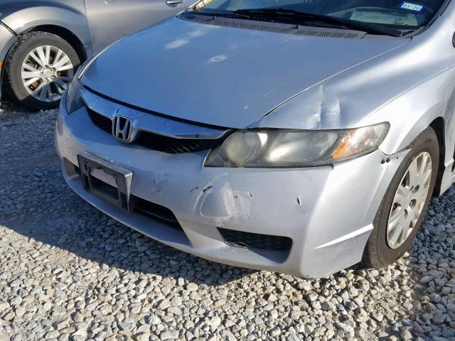 2HGFA16399H325867 - 2009 HONDA CIVIC VP SILVER photo 9