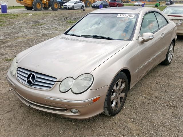 WDBTJ65J53F049824 - 2003 MERCEDES-BENZ CLK 320C BEIGE photo 2