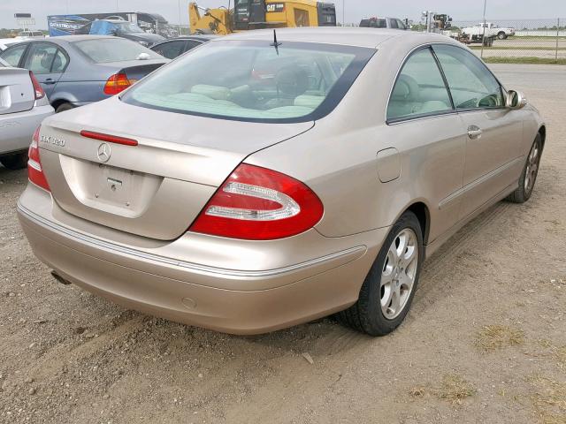 WDBTJ65J53F049824 - 2003 MERCEDES-BENZ CLK 320C BEIGE photo 4