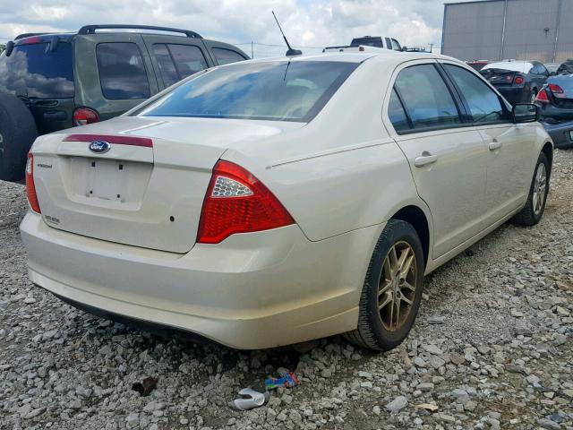 3FAHP0GA2CR312053 - 2012 FORD FUSION S WHITE photo 4