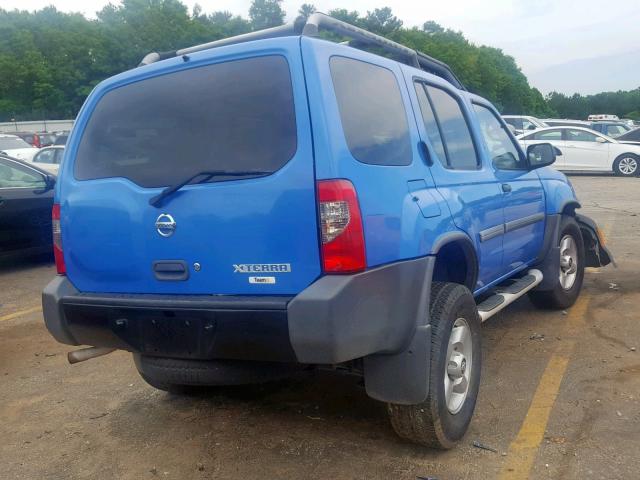 5N1ED28T72C516065 - 2002 NISSAN XTERRA XE BLUE photo 4