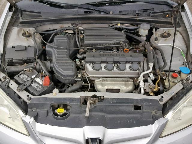 2HGES163X4H563776 - 2004 HONDA CIVIC DX V GRAY photo 7