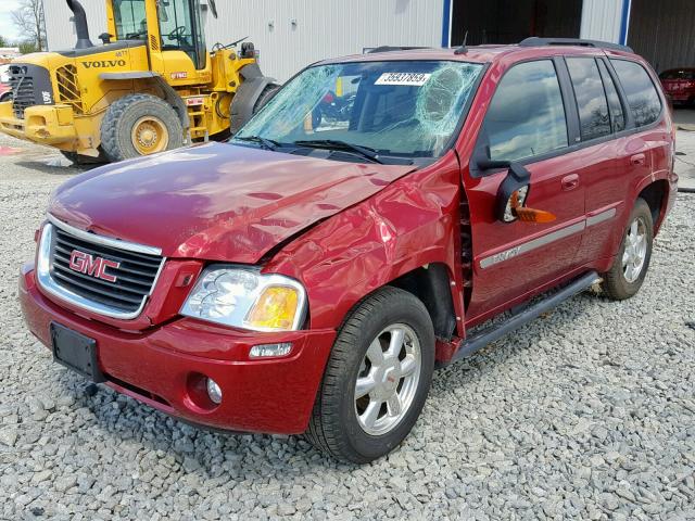 1GKDT13S642340537 - 2004 GMC ENVOY RED photo 2