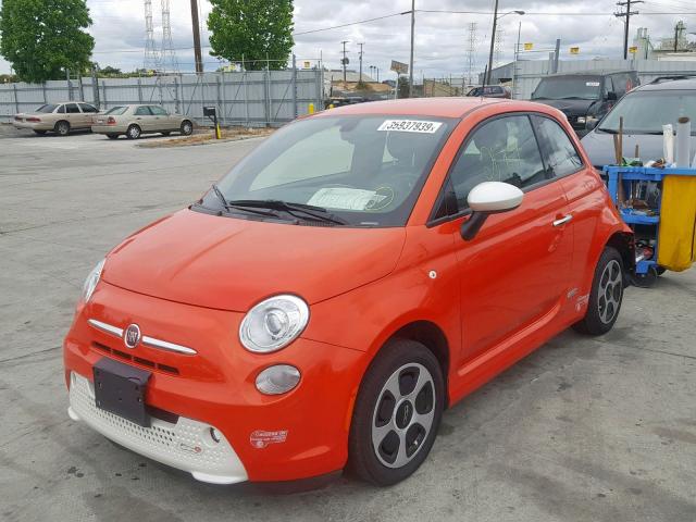 3C3CFFGE5HT598251 - 2017 FIAT 500 ELECTR ORANGE photo 2