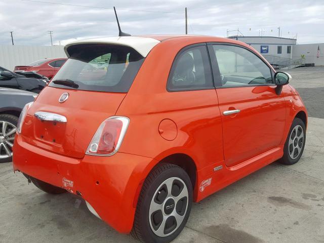 3C3CFFGE5HT598251 - 2017 FIAT 500 ELECTR ORANGE photo 4