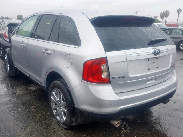 2FMDK3KC3DBB59616 - 2013 FORD EDGE LIMIT SILVER photo 3