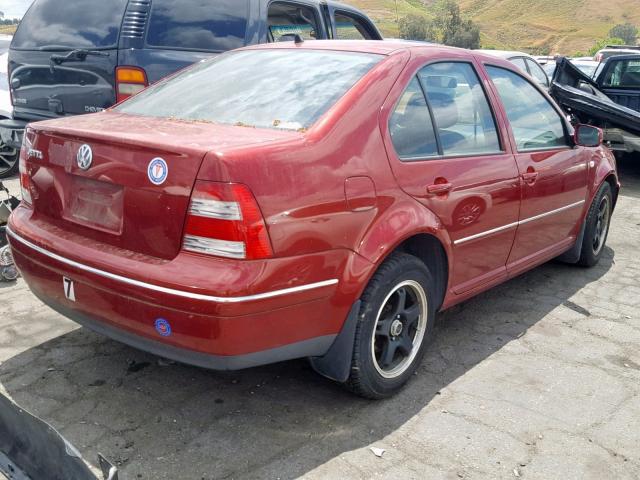 3VWRK69M14M056684 - 2004 VOLKSWAGEN JETTA GL MAROON photo 4