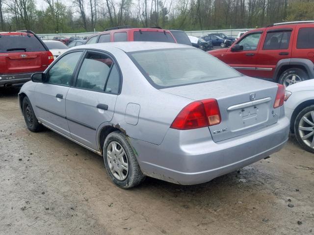 2HGES16292H535181 - 2002 HONDA CIVIC DX GRAY photo 3