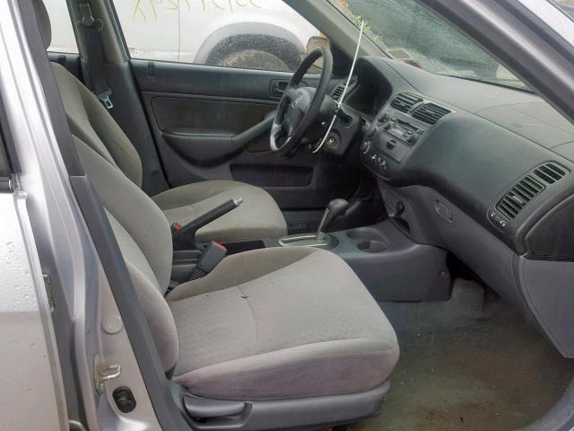 2HGES16292H535181 - 2002 HONDA CIVIC DX GRAY photo 5