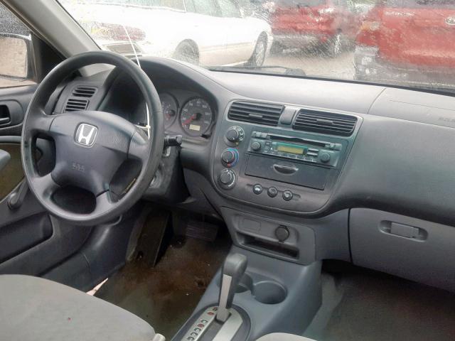 2HGES16292H535181 - 2002 HONDA CIVIC DX GRAY photo 9