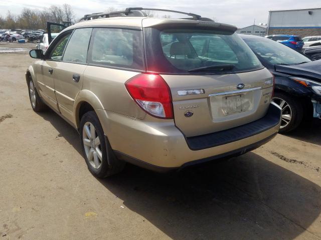 4S4BP61C897311076 - 2009 SUBARU OUTBACK 2.5I  photo 3