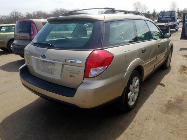 4S4BP61C897311076 - 2009 SUBARU OUTBACK 2.5I  photo 4