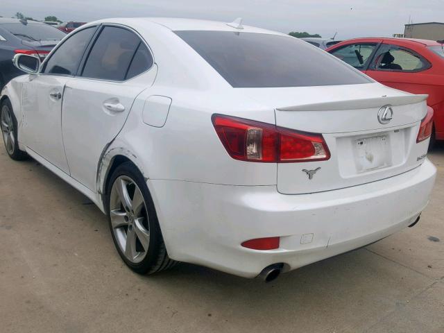 JTHBF5C21D5191873 - 2013 LEXUS IS 250 WHITE photo 3