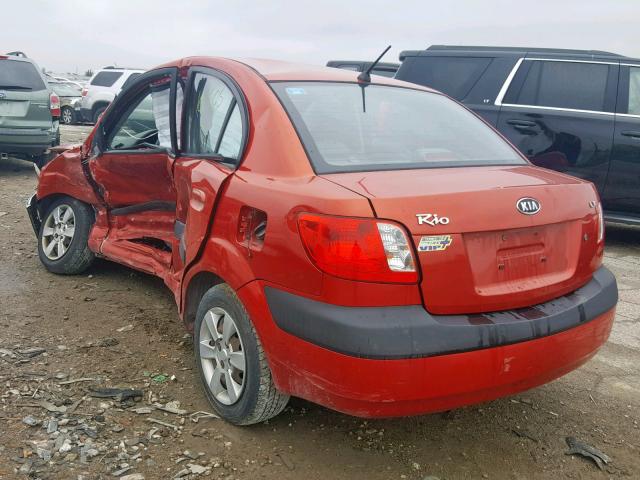 KNADE123966108605 - 2006 KIA RIO RED photo 3