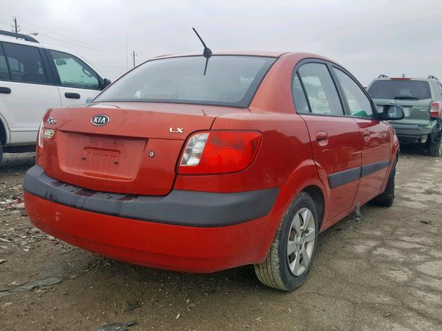 KNADE123966108605 - 2006 KIA RIO RED photo 4