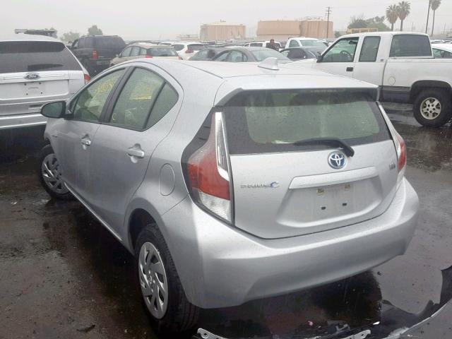 JTDKDTB35G1115817 - 2016 TOYOTA PRIUS C SILVER photo 3