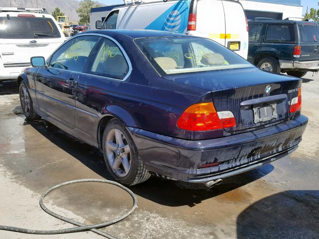 WBABN33411JW50345 - 2001 BMW 325 CI BLUE photo 3