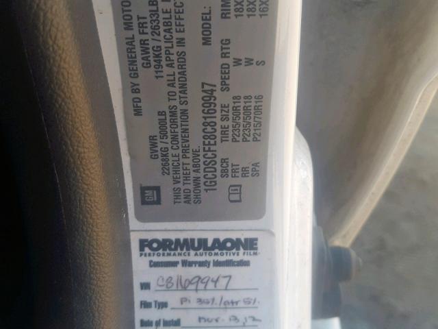 1GCDSCFE8C8169947 - 2012 CHEVROLET COLORADO L WHITE photo 10