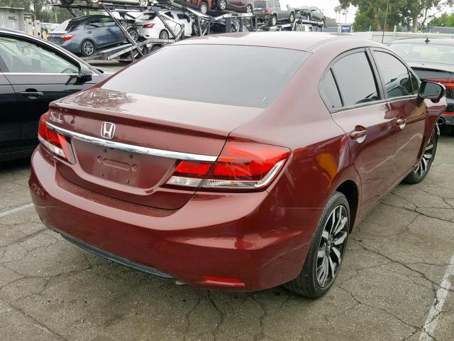 19XFB2F98EE266466 - 2014 HONDA CIVIC EXL BURGUNDY photo 4