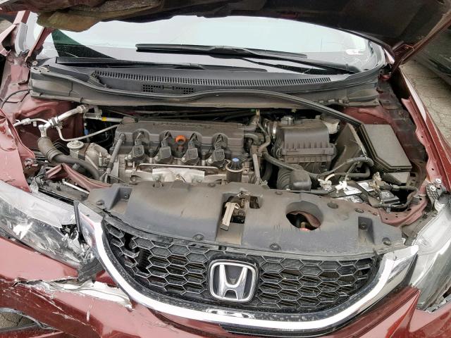 19XFB2F98EE266466 - 2014 HONDA CIVIC EXL BURGUNDY photo 7