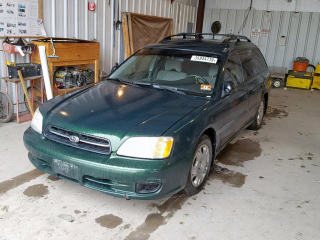 4S3BH635027306105 - 2002 SUBARU LEGACY L GREEN photo 2