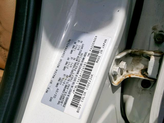 JM1BL1S65A1126583 - 2010 MAZDA 3 S WHITE photo 10