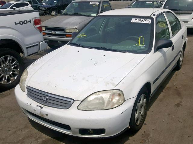 1HGEN1645YL000045 - 2000 HONDA CIVIC GX WHITE photo 2