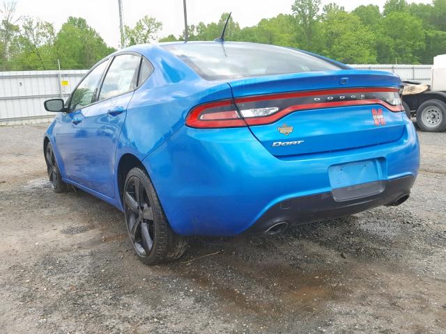 1C3CDFBB0FD278132 - 2015 DODGE DART SXT BLUE photo 3